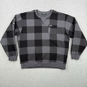 Legends Luka Sweatshirt Mens Large Black Gray Checker Fleece Active‎ Pullover